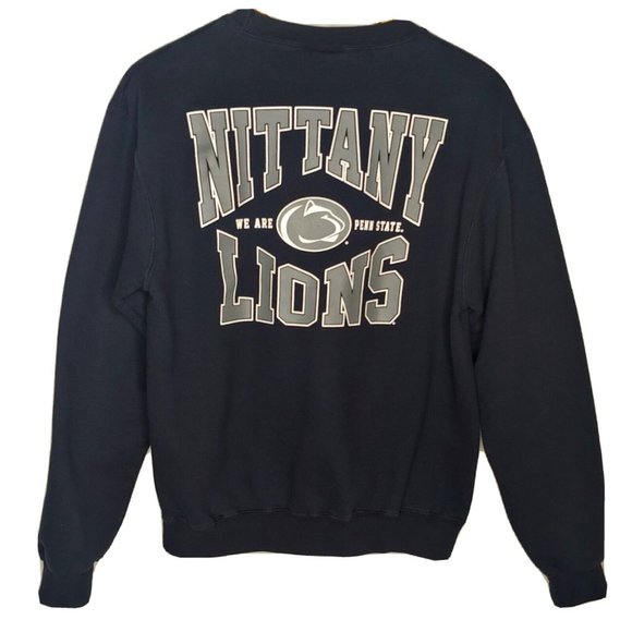 Penn State Nittany Lions Champion Eco Men's M Sweatshirt Crew Neck Navy 2 Sided - Picture 1 of 5